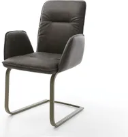 DELIFE Schwingstuhl Vinja-Flex Anthrazit Vintage Freischwinger flach Effektfinish Titan