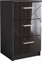 Vicco Nachttisch Irma, 37.6 x 66 cm, Schwarz Hochglanz