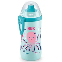 NUK Junior Cup Kinder Trinkflasche mit Chamäleon-Effekt | 18+ Monate | mit Farbwechsel | auslaufsicherer Trinklernbecher mit Push-Pull-Trinktülle | Clip & Schutzkappe | BPA-frei | 300 ml | blaugrün