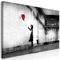 Wandbild Mega XXXL Banksy 250x125 cm Einteiliger XXL-Format Kunstdruck zur Selbstmontage Leinwandbilder moderne Bilder DIY Wanddekoration Wohnung Deko Mädchen mit Ballon i-C-0113-ak-e