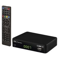 EMOS DVB-T2 HD Receiver H.265 HEVC mit USB, HDMI, SCART und Koaxial-Anschluss, Fernbedienung und Infrarot-Sensor, 1080p, J6015