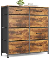 Xbro AP72Kommode mit 8 Schubladen aus Stoff, Komodenschrank Schlafzimmer mit Holzplatte, Kommode Schlafzimmer Flur, Komode Komodenschrank Flurschrank