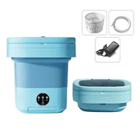 Tragbare Waschmaschine Mini-Waschmaschine Reinigung Blaues Licht  Halbautomatische Waschsocken für Wohnung T