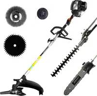 BRAST 4-Takt Benzin 6in1 Motorsense Rasentrimmer Heckenschere Hochentaster Freischneider Unkrautvernichter Fugenbürste Multitool