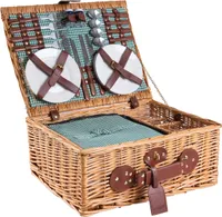 eGenuss Picknickkorb für 4 Personen mit Kühlfach und Zubehör - Grün