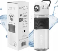INZENI Wasserflasche, Saftschale, Trinkflasche 0,6l Tritan BPA FREI weiß
