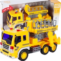 MalPlay Stavebné vozidlá Toy Cars 1:16 Žeriavový transportér so zvukom a svetlom| od 3 rokov