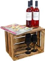 Obstkiste "Bella" geflammt Holzkiste Weinkiste Apfelkiste Regalkiste 40 x 30 x 25cm