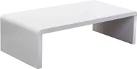BELIANI Couchtisch Weiß 60 x 120 cm U förmig MDF Tischplatte Abgerundete Kanten Glänzend Rechteckig Modern