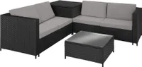TecTake 404298, Vonkajší, Čierna, Šedá, 4 sedadlo/sedadiel