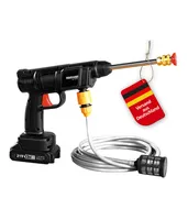 Genius Pressure Cleaner Akku Druckreiniger 12-TLG., Druckpistole Waschpistole mit Akku und Wasserschlauch 5 M, Reinigerpistole