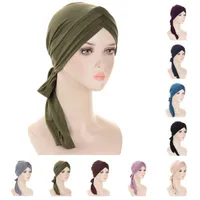 Muslim Kopftuch, Damen Stirnband Bandana Kopftücher, Einfarbiges Turban Grün