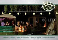 Partybeleuchtung 50 Glühbirnen warmweiß