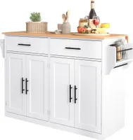 Servierwagen mit klappbarer Tischplatte Esszimmer Kuecheninsel Kuechenwagen mit Rollen und austauschbaren Holzbeinen ideal fuer Kueche und Esszimmer