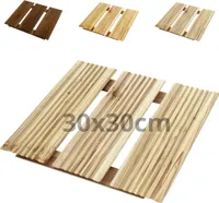 Floranica Holzfliese Terrassenfliese Lärchenholz 30 x 30 cm 1 Stk. Unbehandelt Balkonfliesen Geriffelt  mit Drainage