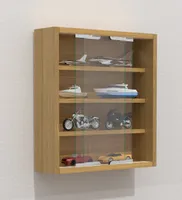 VCM Glasvitrine hängend | Vitrine Glas mit ESG-Sicherheitsglas | Maße: H. 40 x B. 37 x T. 10 cm| Hängevitrine Glas | Modern und platzsparend | Glas Vitrinenschrank -  Agisa S