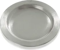 Kerzenteller, Dekoteller Messing vernickelt Silber matt satiniert, Innen Ø 8 cm, Außen Ø 11 cm für Kerzen