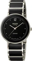 Boccia Titanium Damen Quarz Armbanduhr aus Titan und Keramik in schwarz & silberfarben - 3331-02
