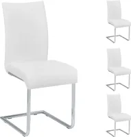 Esszimmerstuhl Schwingstuhl ALADINO, Set mit 4 Stühlen chrom/weiß