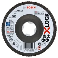 BOSCH X-LOCK vroubkovaná podložka BfM,125mm,K40,ger, Materiál:ocel, Průměr:125mm, Zrnitost:K60, Provedení:odsazení