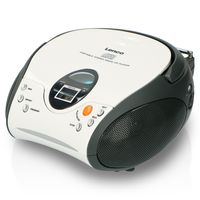 Lenco SCD-24 - tragbarer Radio CD-Player - CD-Radio - UKW Radio - Titel Speicher - 2 x 1,5 Watt RMS - Weiß