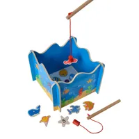 Eichhorn 100002089 - Angelspiel mit zwei Angeln, Holzspielzeug, Geschicklichkeit, ab 3 Jahren, 16 teilig