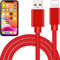 Kábel k mobilom Lightning na USB s rýchlym nabíjaním QC Nabíjací kábel Dátový kábel pre originálny Apple iPhone 8 X 12 13 iPad iPod červený  1m Retoo
