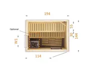 FinnTherm Innensauna Saunakabine Miranda 2 Sitzbänke Wandstärke 40 mm