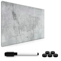 Navaris Magnettafel - 40 x 60 cm Groß - Graues Design Holz Magnet Board für die Wand - Memoboard inklusive Magnet & Schwarzem Marker - Notiz Brett für Küche