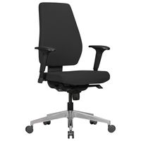 AMSTYLE Bürostuhl DARIUS mit Stoff-Bezug in Schwarz | Design Schreibtisch-Stuhl mit Synchromechanik & Armlehnen | Drehstuhl Drehsessel ergonomisch 120 kg