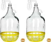 2x 5L Flasche +Gummistopfen + Gärröhrchen Gärballon Set Weinballon Gärbehälter