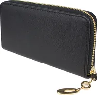 Damen Geldbörse Handytasche Brieftasche Lang Querformat Groß Gold Schwarz