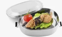 Weis 173053 Vesperdose Lunchbox Brotdose Edelstahl 140x180x60mm mit 2 Klammern