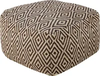 BELIANI Puf taburet béžový a hnědý geometrický vzor čalouněný boho styl moderní design obývací pokoj