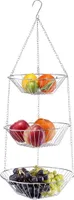 ZELLER PRESENT Kosz wiszący chrom 3 kosze 72cm Ø25,5cm srebrny