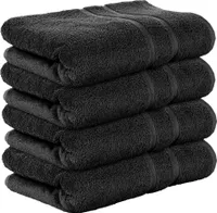 StickandShine 4er SET Premium Frottee Badetuch 100x150 cm in schwarz  in 500g/m² aus 100% Baumwolle