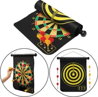 Dartscheibe Magnetisch – 35x45 cm, Hartpappe, doppelseitig bespielbar, 6 Magnetpfeilen, Aufhängung mit Kunststoffstange