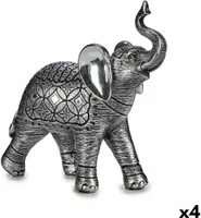 Deko-Figur Elefant Silberfarben 27,5 x 27 x 11 cm (4 Stück)