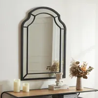 [sk.casa] Nástenné zrkadlo Puolanka Závesné zrkadlo s rámom čierne 90 x 60 cm Závesné zrkadlo do predsiene