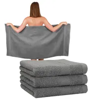 Betz 4 Stück Duschtücher 70 x 140 cm PREMIUM 100% Baumwolle Liegetuch Strandtuch   Farbe: anthrazit