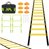 Jiubiaz Agility Training Set Koordinačný rebrík Futbalový klobúk Koordinačné prekážky Nastaviteľná rýchlosť/Agility tréningová pomôcka pre deti