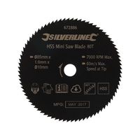 Silverline 672886 Disco de corte HSS para mini sierra circular