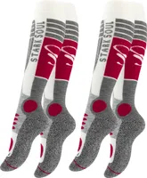 Stark Soul® Ski & Snowboard Socken 2 Paar, mit Spezialpolsterung 39-42 Wollweiss/Grau/Rot