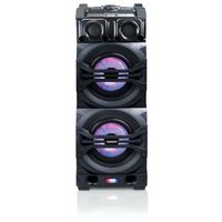 Lenco PMX-350 - Leistungsstarker Party-Lautsprecher mit DJ- und Mixfunktion - 320 Watt RMS - Bluetooth - Integrierter Akku - Partylichter - Schwarz