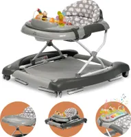 4in1 Gehfrei Baby Lauflernwagen Schaukel Lauflernhilfe Babywalker Grau