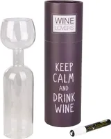 Weinglas-Flasche - Wine Lovers - ca. 750 ml