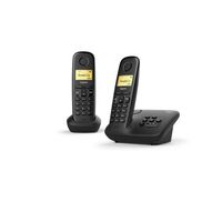 Gigaset Schnurloses A 270 A Duo Telefon 3,81 cm Beleuchtetes Display schwarz