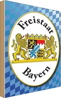 vianmo Drevený nápis 12x18 cm Freistaat Bayern Wappen