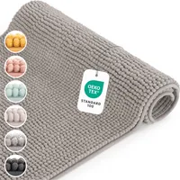 Blumtal Chenille Badezimmerteppich, Badematte rutschfest – Weicher Badvorleger, Badteppich, 50x80 cm