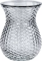 Retro Vase Grau Glas Blumenvase Dekovase Glasvase Blumendeko Tischdeko Frühling